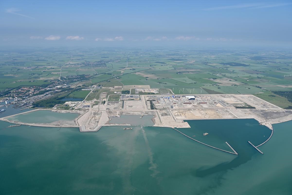 Femern-byggepladsen i Rødbyhavn, juni 2022